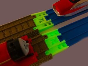 Andy Brown RC Boats Compatible TrainLab Plarail to Brown 2009 Trackmaster Train Track Adapters 2pcs NiteBrite