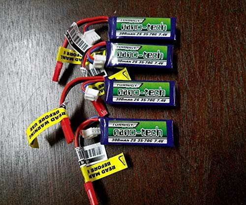 TURNIGY NANO TECH 300mAh 4PACK 2S 7.4V 35 70C LIPO Battery for 1/24 Losi Micro Truggy SCT Rally with CHICAGOLAND RC Coupon