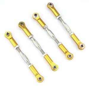 Hosim Adjustable RC Turnbuckles 75 89mm Aluminum Servo Link Steering Linkage Rod Ends for 1/10 Traxxas Slash 4x4 RC Cars Upgrades Replacement Accessories Pack of 4