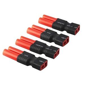 FLY RC 4PCS T Plug Female to HXT 4mm Connector Adapter for Exceed RC Wheels and RedCat Racing
