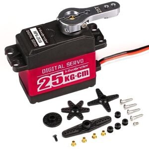 25KG High Torque RC Digital Servo vs Analog Waterproof Full Metal Gear Steering Servo Motor for Robot DIY with 25T Servo Horn