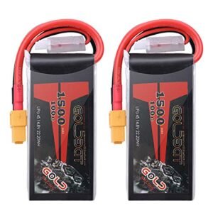 GOLDBAT 1500mAh 4S 100C 14.8V Lipo Battery Softcase Pack with XT60 Plug for RC Boat Heli Airplane UAV Drone FPV - 2 Pack
