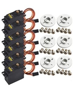 diymore Full Brass Gear 6 Pack MG996R High Torque Digital RC Servo Motors for Outlaw JR RC Boat Robot and Helicopter