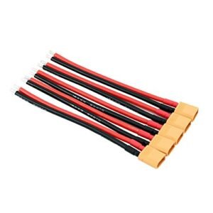 5pcs XT30 Male Connectors with 10cm 16awg Silicone Wire for RC Excavator Unboxing and FPV Drone Battery Turnigy Zippy BDHI 18
