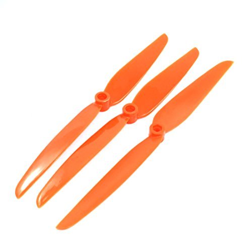 Aexit 3Pcs EP7035 2 Vanes Orange Plastic RC Helicopter Propeller