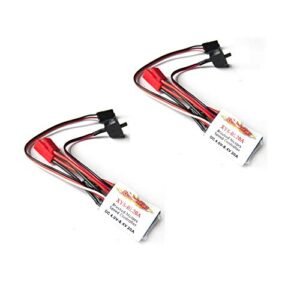 Hobbypower 2PCS RC ESC 20A Brushed Motor Speed Controller with BEC 5V 1A for Parachute RC Models Pack of 2