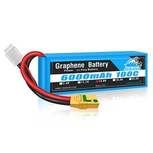 YOWOO Graphene Battery 4S Lipo 6000mAh 14.8V 100C XT90 S Plug for Voodoo RC Boat Club and 1/8 Scale RC Models