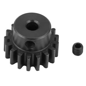Dilwe RC Motor Gear Steel Metal Motor Pinion Gear 17T 0.8 Module Compatible with HIMOTO E10MTL E10MT E10BP 1/10 RC Car Part Black