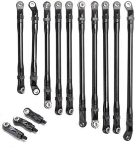 10PCS Set Aluminum Rod Link Linkage for Axial SCX10 II 90046 90047 1/10 RC Scale Crawler Course