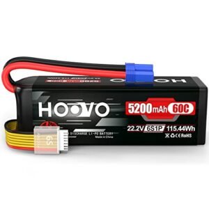 HOOVO 6S 5200mAh 22.2V 60C LiPo Battery with EC5 Plug for RC Jet Startup Helicopter Airplane Quadcopter Drone