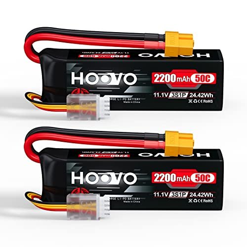 HOOVO 3S 11.1V 2200mAh 50C Lipo Battery with XT60 Connector for RC Airplane Competition Drone Quadcopter