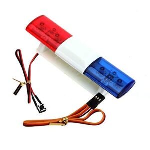 WONFAST 1/10 RC Police Car Body LED Light Bar Flash Lamp for HSP Tamiya CC01 Axial SCX10 Models Blue Red