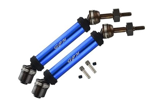 Traxxas Rustler 4X4 VXL and Hoss 4X4 VXL Upgrade Parts Harden Steel 45 Rear Axle CVD Drive Shaft with Alloy Body 1 Pair Set Blue for 1 5th Scale RC Body Shells