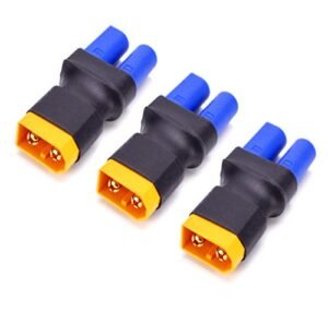 RC Hornet Wheel Adapters Male XT60 to Female EC5 Connector 3PCS for RC LiPo Battery