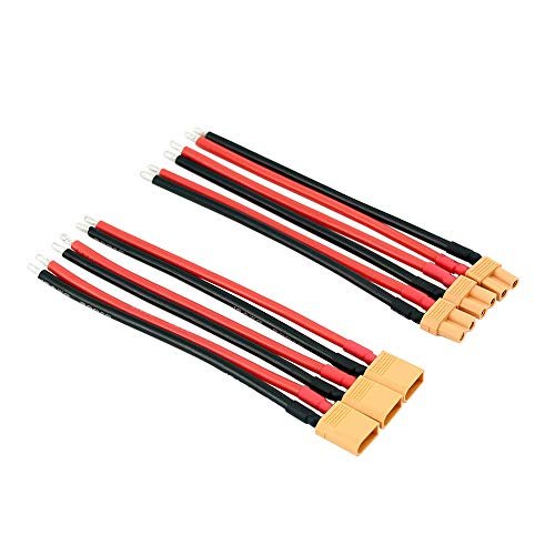 OliYin 3pairs XT30 Plug Connectors with 16awg 10cm Silicone Wire for RC LiPo Battery FPV Perfect for Schumacher RC Tires