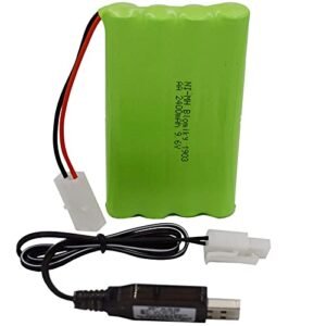 Blomiky 9.6V 2000mAH NiMH Rechargeable Battery Pack with Tamiya Connector for RC Car Truck Tank and Vehicles Including Tamiya RC Volvo Truck