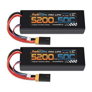PowerHobby 2S 7.4V 5200mAh 50C Lipo Battery with XT60 Plug and Adapter for 1/10 Scale RC Vehicles