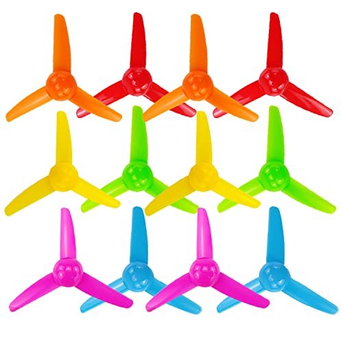 EKIND 12 Pcs 80mm 3 Blade Propeller Set for RC Boat Paint Schemes DIY Airplane and Science Toys 6 Colors