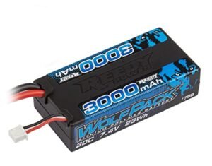 Team Associated Wolfpack LiPo 3000mAh 30C 7.4V Shorty Battery for Cars Crazy Crash Smash Lightning McQueen RC Car