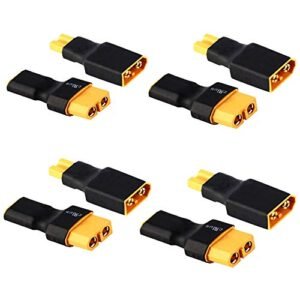 Yiqigou 4 Pairs XT30 to XT60 Plug Connector Conversion Adapter for Midwest RC Planes LiPo Battery
