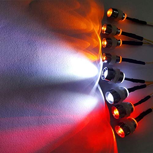 Treehobby 8Leds LED Light Headlights Taillight Kit for Goped RC Car Crawler Truck Compatible with Traxxas HSP RC4WD Tamiya Redcat Axial SCX10 White Red Orange LEDs