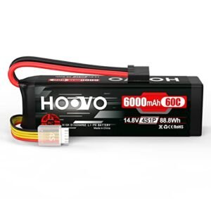 HOOVO 4S 14.8V 6000mAh 60C LiPo Battery Pack for RC Helicopters Airplanes Drones