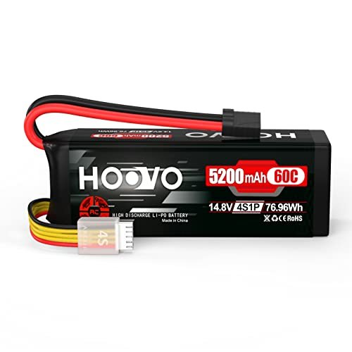 HOOVO 14.8V 5200mAh 60C 4S Lipo Battery for Miss Elam Nitro RC Boat RC Helicopter Airplane Quadcopter Drone