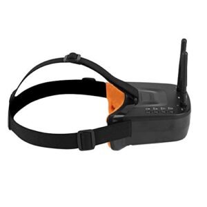5.8Ghz Mini FPV Goggles 3 Inch 40CH FPV Video Headset Glasses 480 * 320 LCD Screen with Double RP SMA Antenna and Built in 1200mAh Battery for FPV Racing Drone Quadcopters