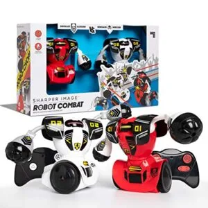Sharper Image RC Robot Combat Set 2 Player Remote Control Battle Robots with LED Lights and Sound Effects
