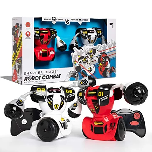Sharper Image RC Robot Combat Set 2 Player Remote Control Battle Robots with LED Lights and Sound Effects