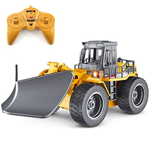 Fisca Alloy Snow Plow for RC Truck 6 Channel 2.4G Remote Control 4WD Tractor Toy with LED Lights