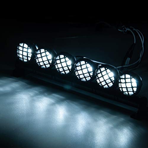 Axial 6 LEDs Roof Light Bar Multi Function Spotlight for 6 Wheel RC Crawler Car SCX10 Wraith TRX4 Accessory White