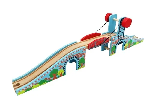 Z MAYABBO Wooden Train RC Tracks Accessories Lifting Bridge Compatible with Thomas Brio Melissa Doug Chuggington