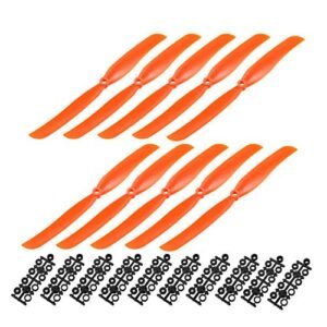 Uxcell Laser Cut RC Airplane Plans Free Compatible RC Propellers CW 9050 9x5 Inch 2 Vane Fixed Wing for Airplane Toy Nylon Orange 10pcs with Adapter Rings