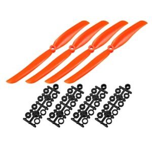 uxcell RC Propellers CW 8060 8x6 Inch 2 Vane Fixed Wing for Airplane Nylon Orange 4pcs with Adapter Rings Essential for Your RC Plane Preflight Checklist