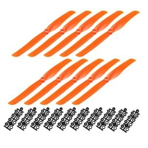 uxcell RC Propellers CW 8040 8x4 Inch 2 Vane Fixed Wing for Skyraider RC Airplane Nylon Orange 10pcs with Adapter Rings