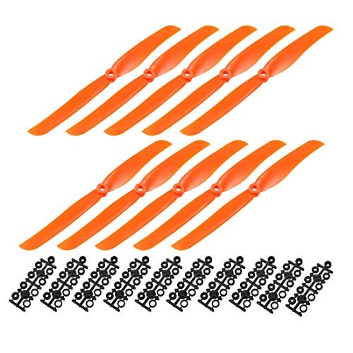 uxcell RC Propellers CW 8040 8x4 Inch 2 Vane Fixed Wing for Skyraider RC Airplane Nylon Orange 10pcs with Adapter Rings