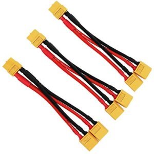 Yiqigou 3 Pack XT60 Parallel Battery Connector Y Splitter 1 Female to 2 Male Adapter Y Harness for Kavan RC Helicopter and DJI Phantom Quadcopter