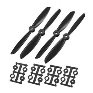 uxcell Huge RC Quadcopter Propellers 6045 6x4.5 Inch 2 Vane Nylon Black 2 Pairs with Adapter Rings