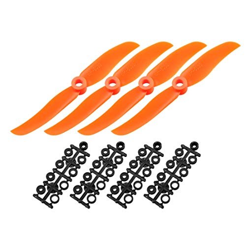 uxcell RC Propellers CW 5030 5x3 Inch 2 Vane Fixed Wing for Airplane Nylon Orange 4pcs with Adapter Rings Perfect for RC Hobbies Orange County