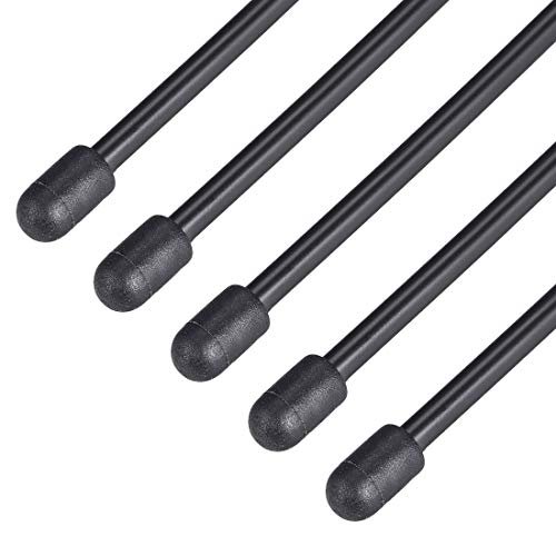 uxcell Plastic Black Antenna Tube with Cap 10 RC Plane Accessory 5pcs