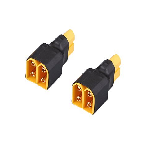 Yiqigou 2PCS XT60 Parallel Connector Adapter 1 Female to 2 Male Plug for RC Lipo Battery