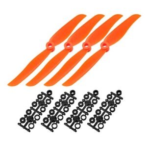 uxcell RC Propellers CW 6035 6x3.5 Inch 2 Vane Fixed Wing for Airplane Nylon Orange 4pcs with Adapter Rings Perfect for RC Kite Plans