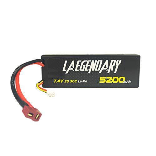 LAEGENDARY RC Car LiPo 5200 mAh 7.4V 2S 30C Rechargeable Battery Compatible with LAEGENDARY 1/10 Scale RC Truck