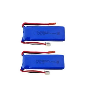 Fytoo 7.4V 900mAh Lithium Battery for XK X520 Six-Channels brushless aileron 3D Stunt Helicopter Accessories high Rate Aircraft Model Battery (2PCS)