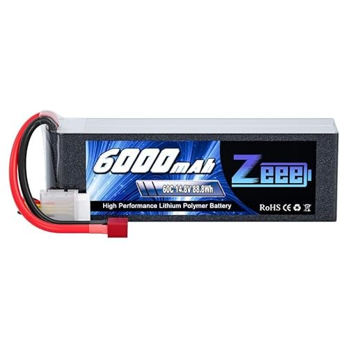 Zeee 4S Lipo Battery 6000mAh 60C 14.8V for RC Plane Jet Turbine Engine with T Connector