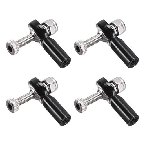 uxcell 4 PCS M2 2mm 15mm Linkage Rod End Tie Rod End Ball Head Joint Adapter Black Compatible with Dickie RC Fire Boat