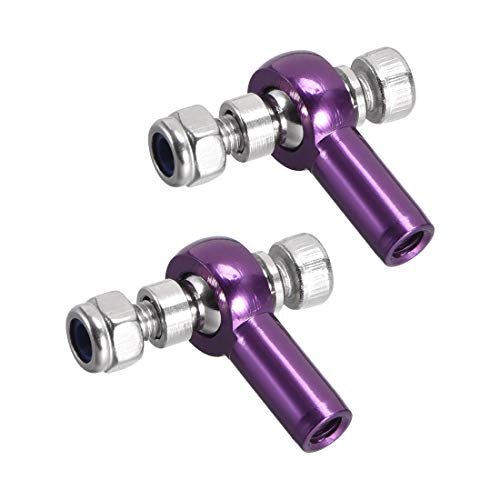 uxcell 2 PCS M3 3mm 18mm Linkage Rod End Tie Rod End Ball Head Joint Adapter Purple Perfect for Gizmo RC Boat Engines