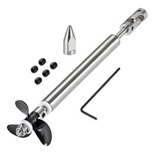 uxcell 4mm Drive Shaft 130mm Length with 80mm Sleeve and 36mm Propeller for 3mm Motor Shaft