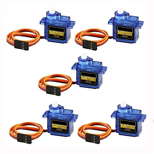 Dorhea 5 Pcs SG90 Micro Servo Motor Kit for Micro RC Car Robot Arm and Boat Projects